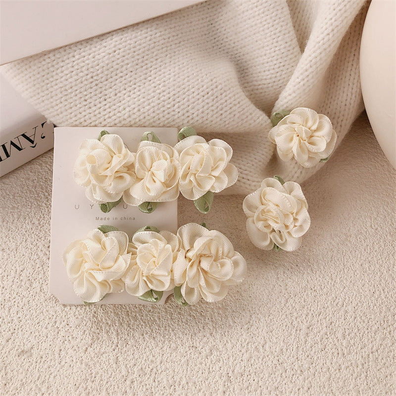【003】Cream Fabric Rose Hair Clips【$29.46】