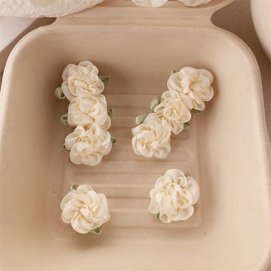 【003】Cream Fabric Rose Hair Clips【$29.46】