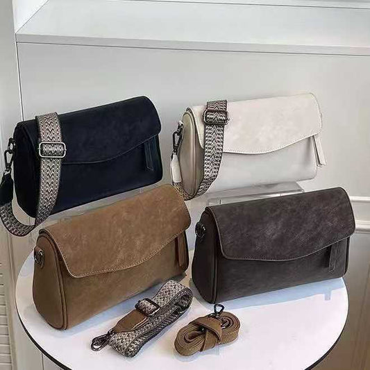 【005】Vintage Cylinder Crossbody Bag with Woven Strap【$42.88】