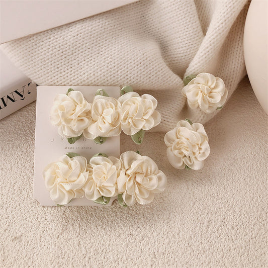 【003】Cream Fabric Rose Hair Clips【$29.46】